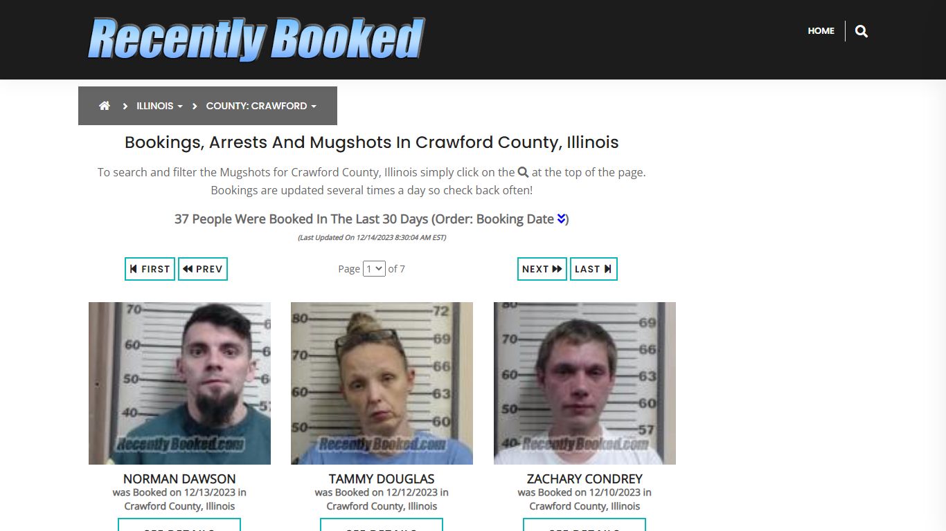 Recent bookings, Arrests, Mugshots in Crawford County, Illinois